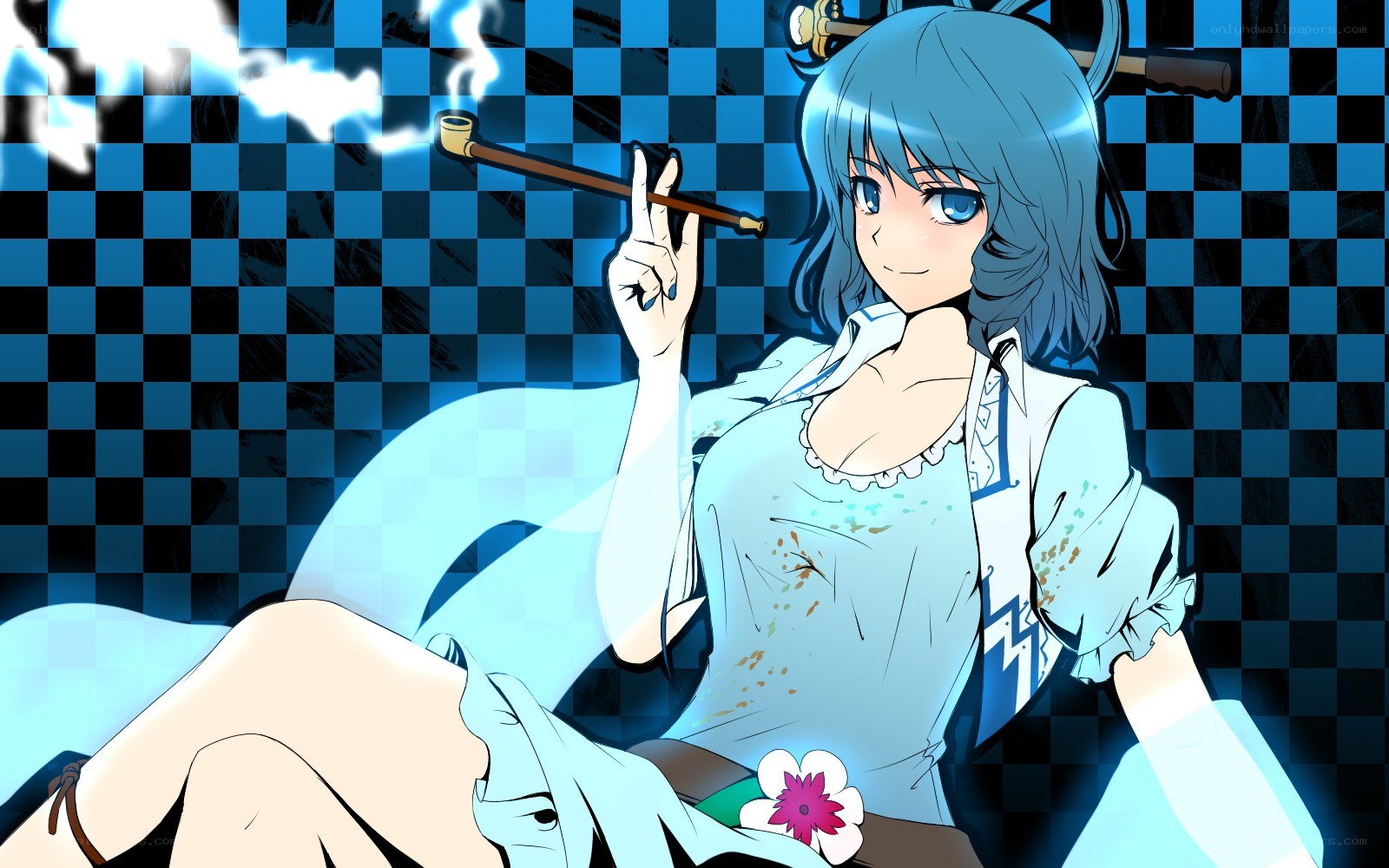 anime girl with pipe