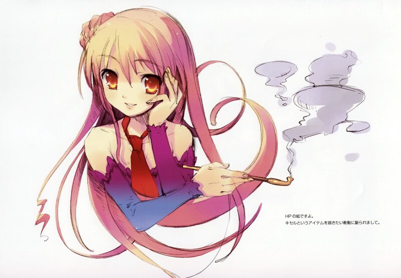 Anime girl with pipe