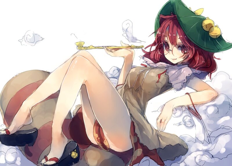 Anime girl with pipe and hat