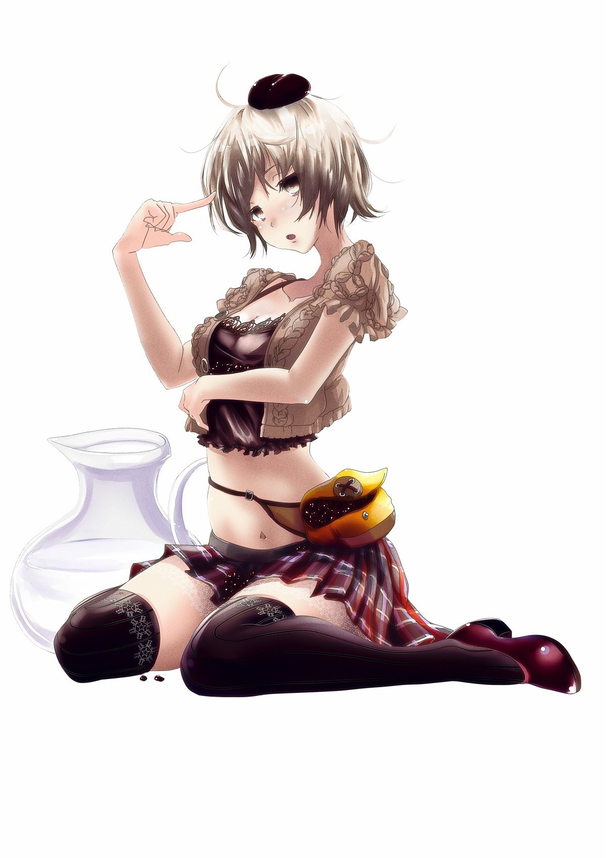 anime girl with pitcher