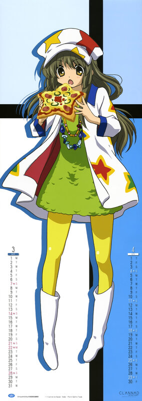 anime girl with pizza