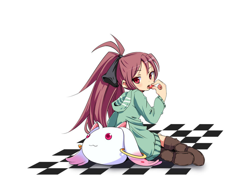 anime girl with plush toy