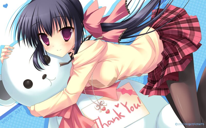 Anime girl with plush toy