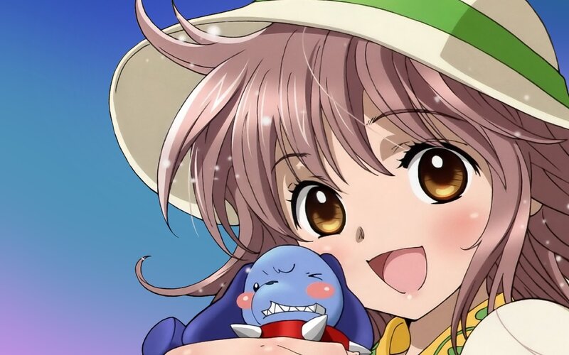 anime girl with plush toy