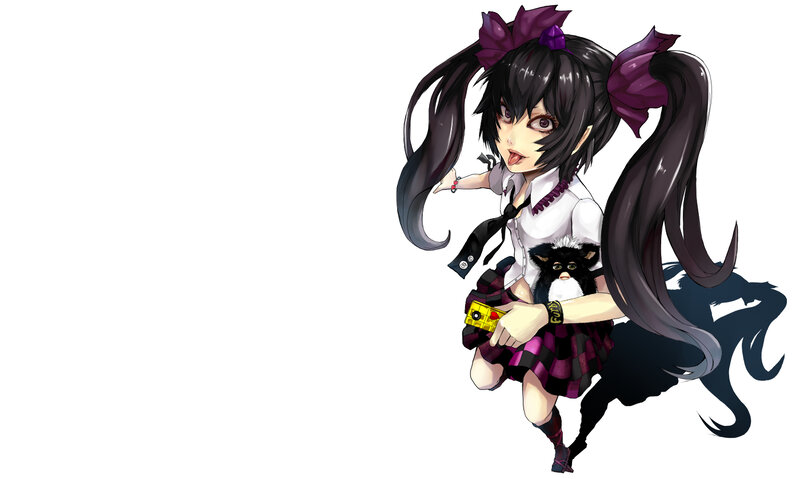 anime girl with plush toy