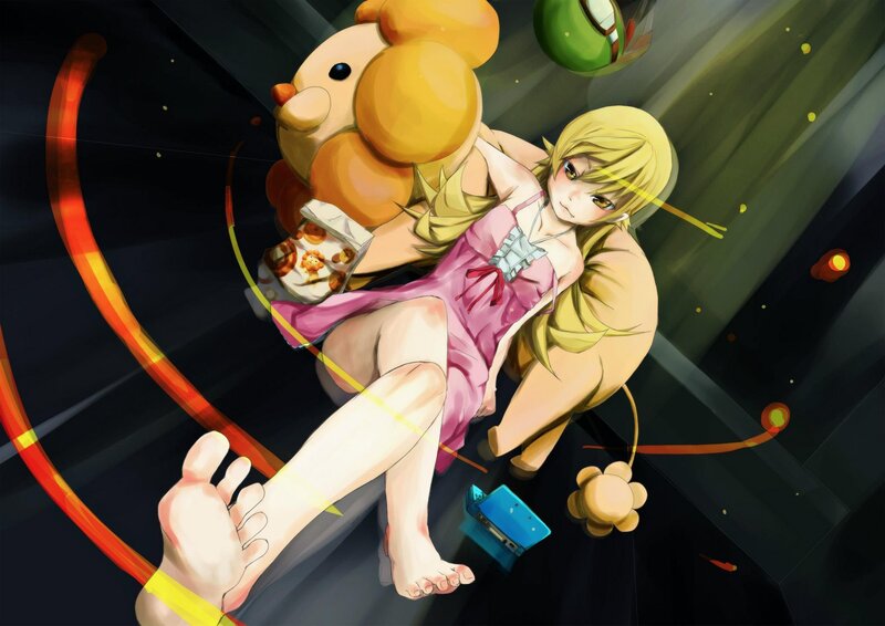 Anime girl with plush toy