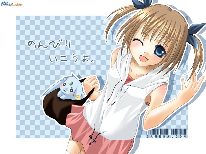 anime girl with plush toy