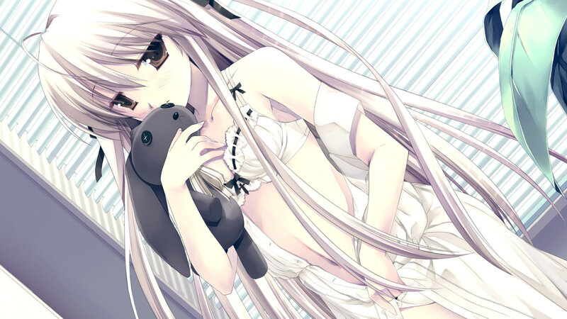 anime girl with plush toy