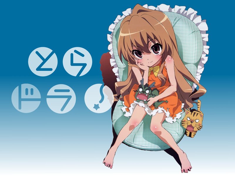 anime girl with plush toys