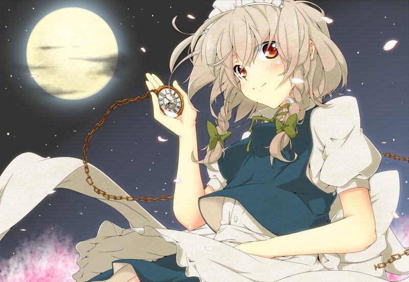 Anime girl with pocket watch