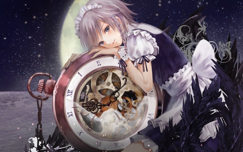 anime girl with pocket watch