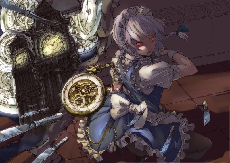 Anime girl with pocket watch