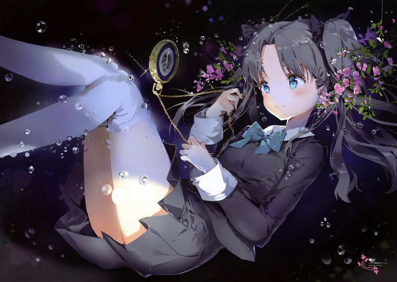 Anime Girl with Pocket Watch — Black