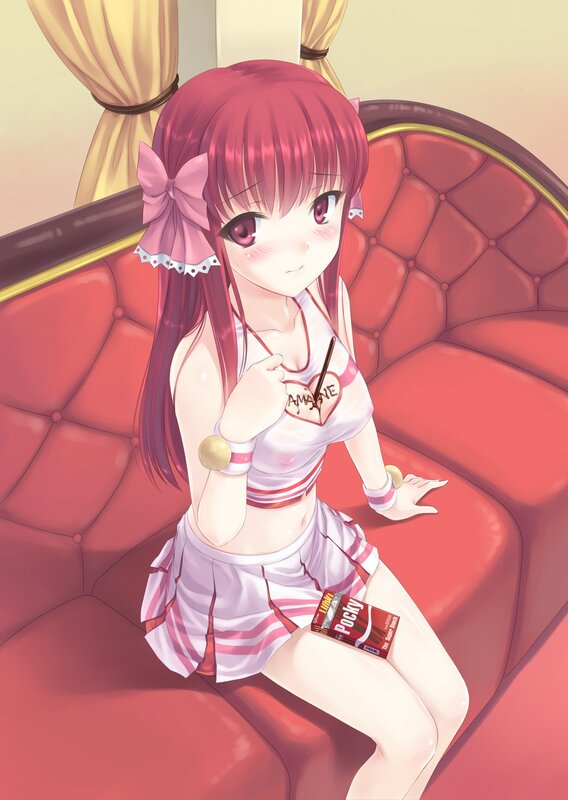 Anime girl with Pocky snack