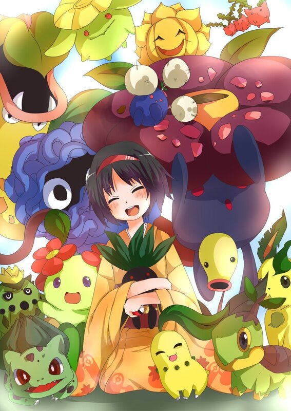 anime girl with pokémon