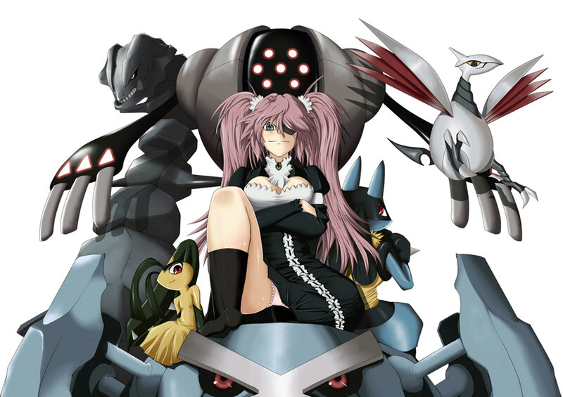 anime girl with Pokémon