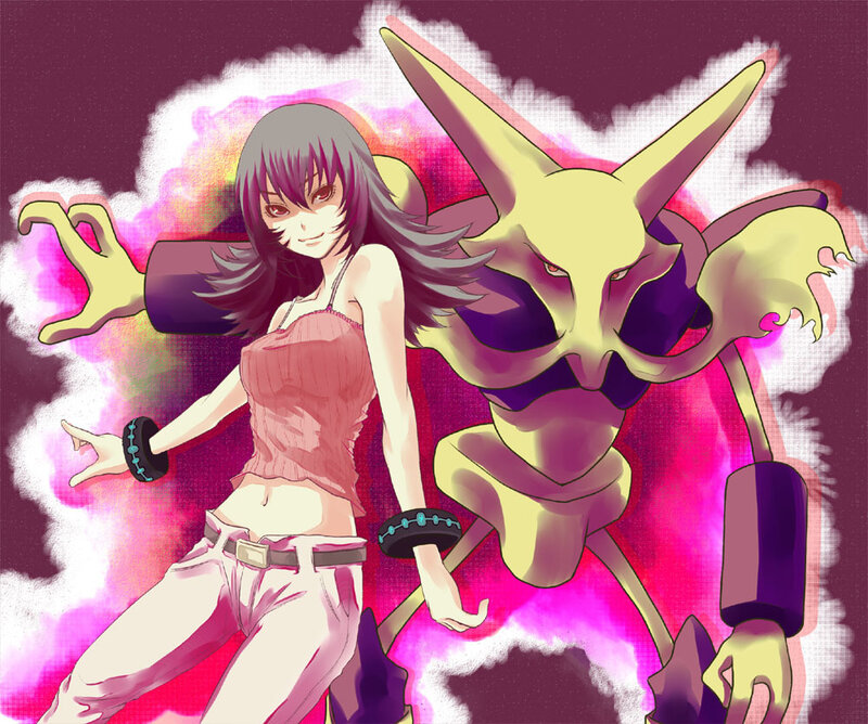 anime girl with Pokémon
