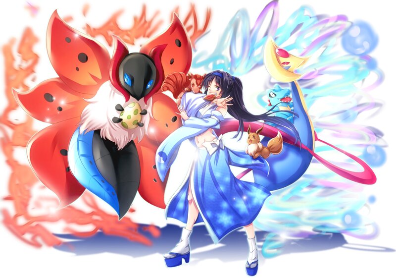 Anime Girl with Pokémon — Blue