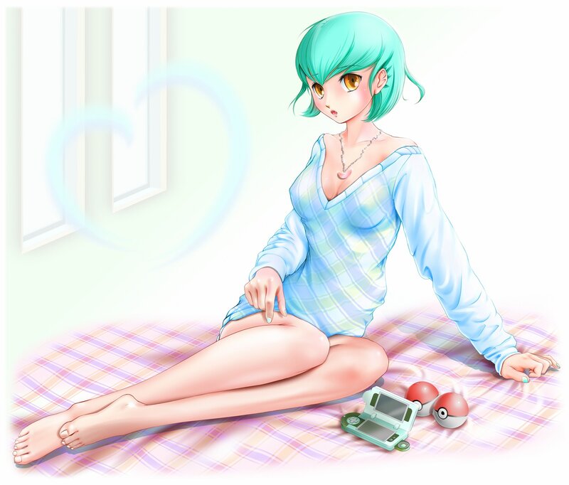 Anime girl with Pokémon items