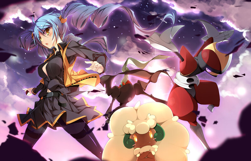 Anime Girl with Pokémon — Purple, Dramatic