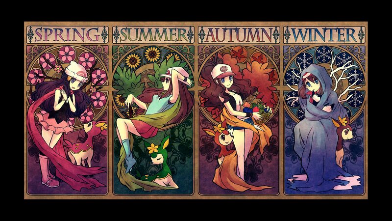 Anime Girl with Pokémon — Purple, Serene