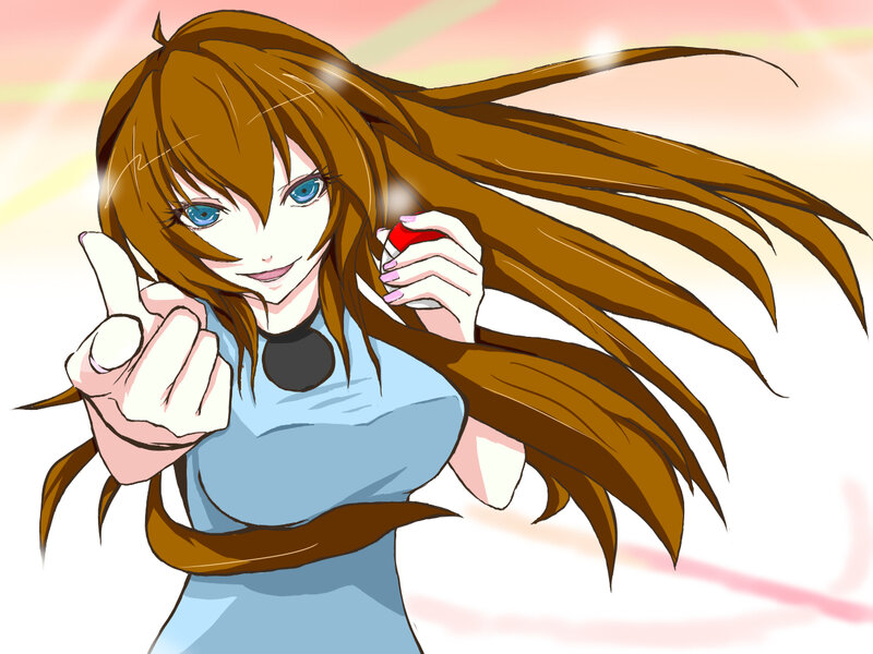 anime girl with pokeball