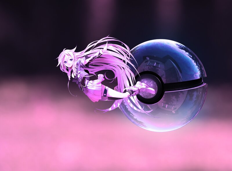 anime girl with pokeball