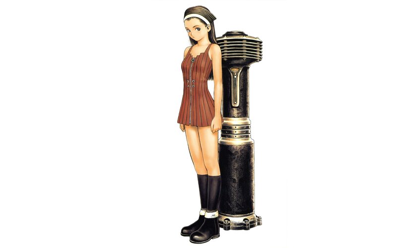 Anime Girl with Pole — Brown