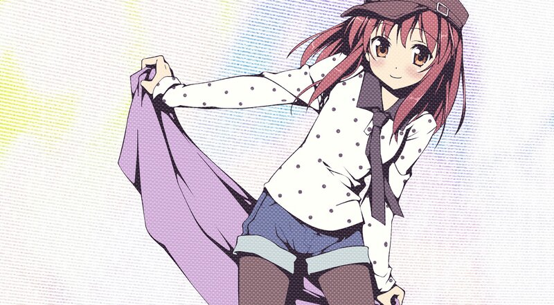 anime girl with polka-dot shirt
