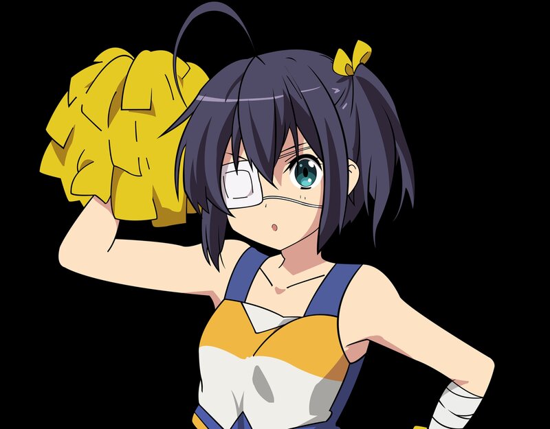 Anime Girl with Pom-poms — Black