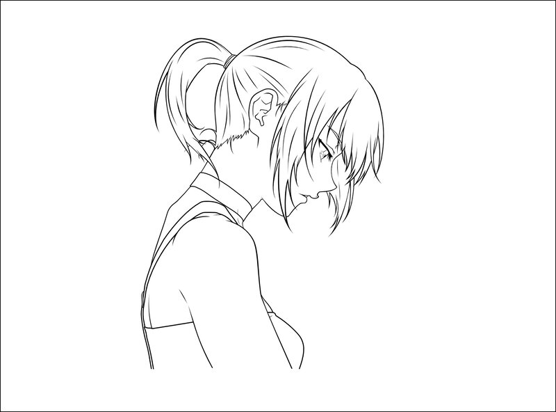 anime girl with ponytail