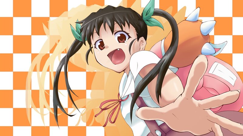 anime girl with ponytails