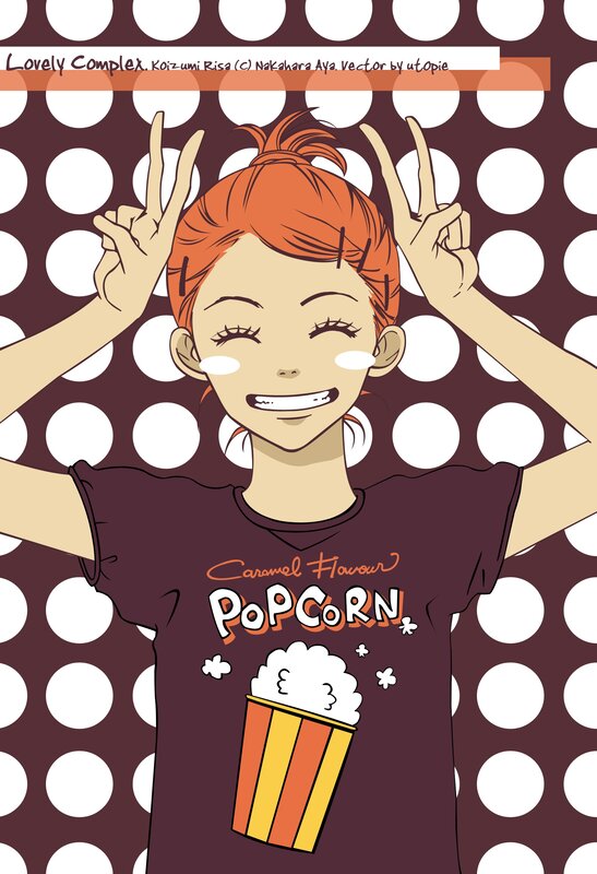 Anime girl with popcorn shirt