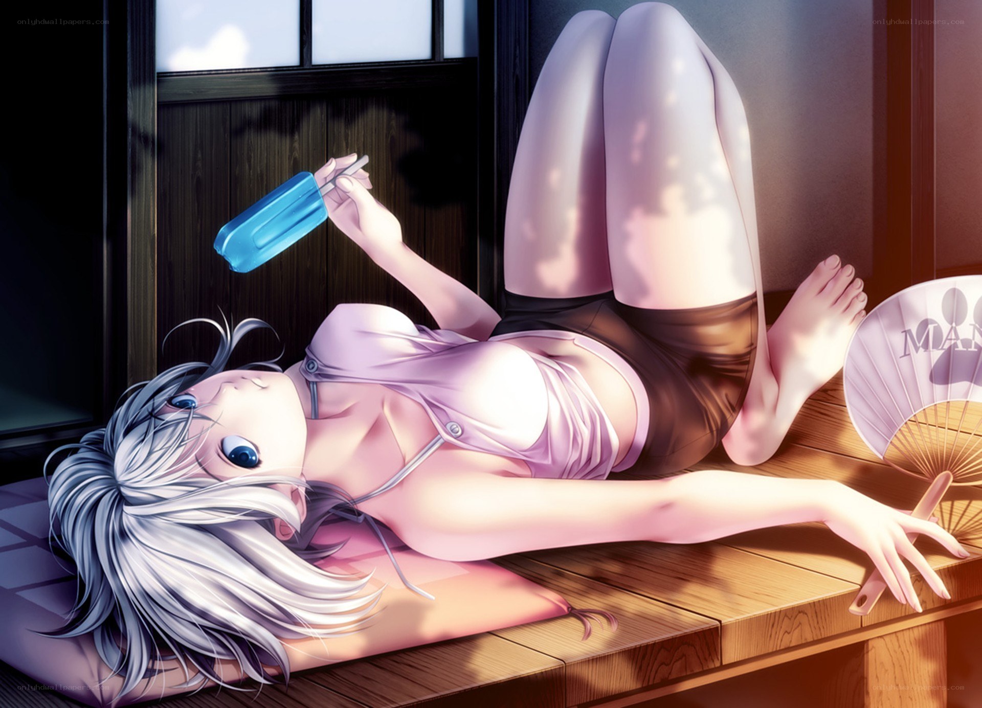 Anime girl with popsicle