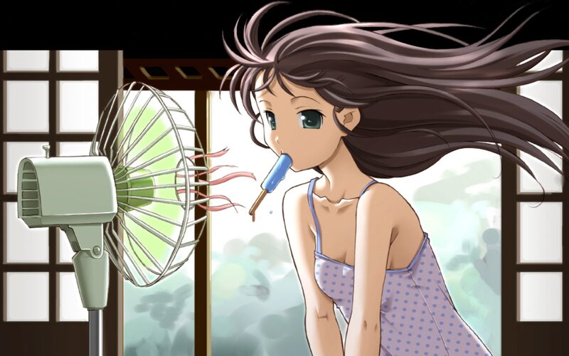 Anime Girl with Popsicle — Brown
