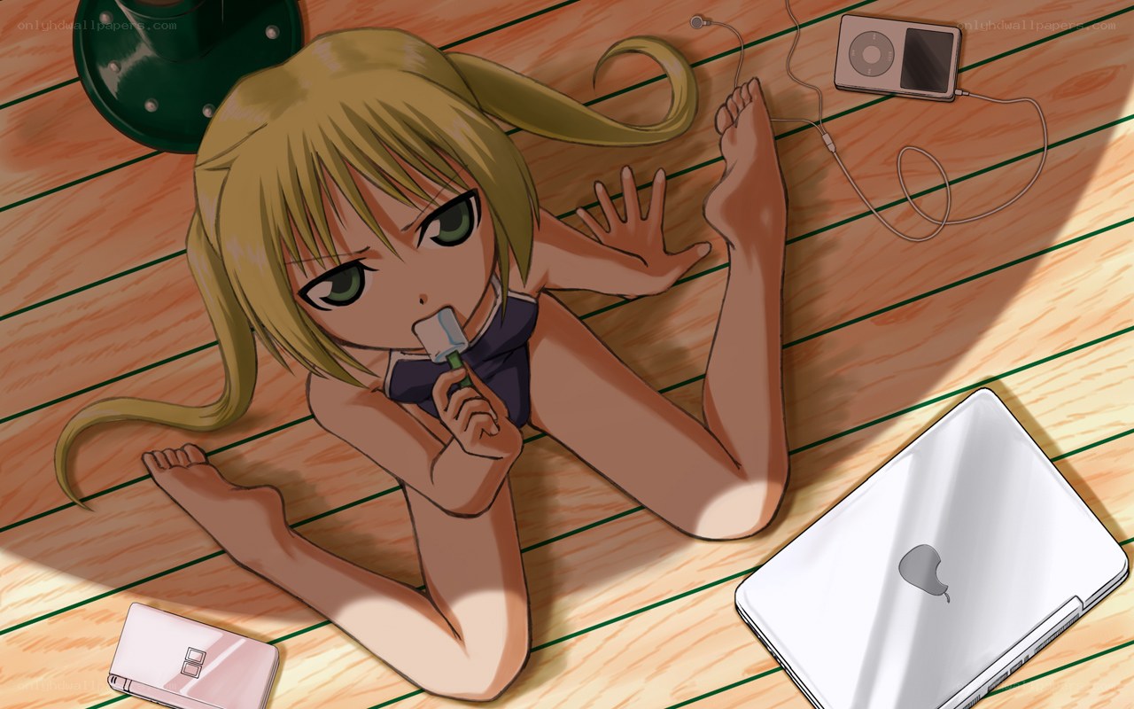 anime girl with popsicle