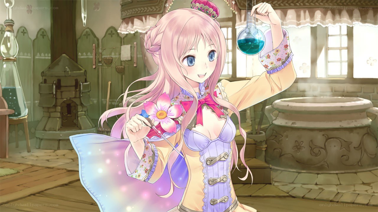 anime girl with potion