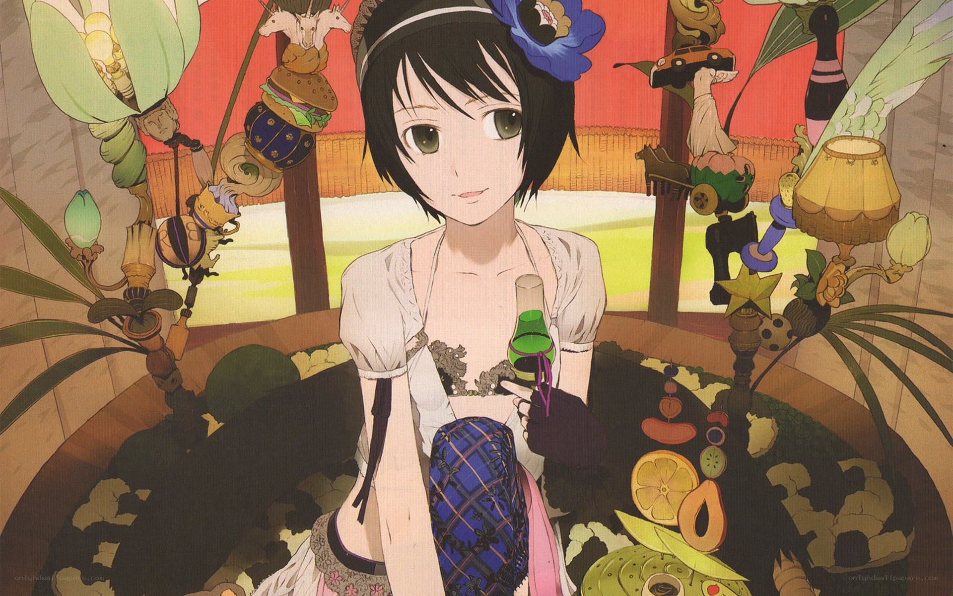 anime girl with potion