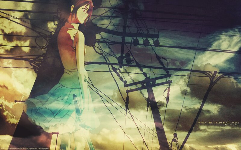 anime girl with power lines