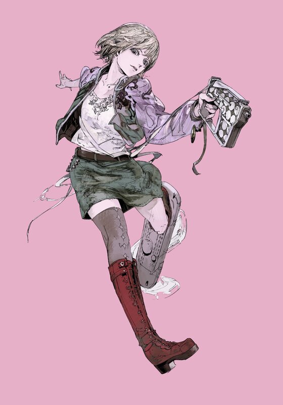 anime girl with prosthetic leg