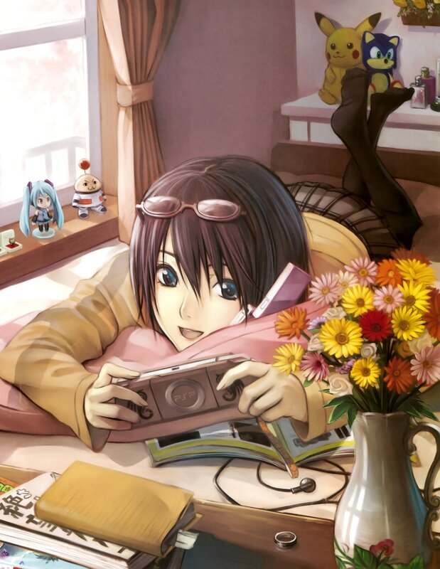 Anime Girl with PSP
