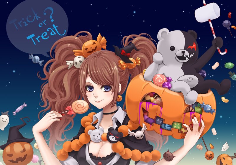 Anime Girl with Pumpkin — Orange, Festive