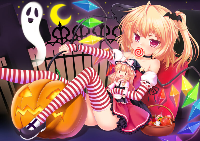 Anime Girl with Pumpkin — Purple, Playful