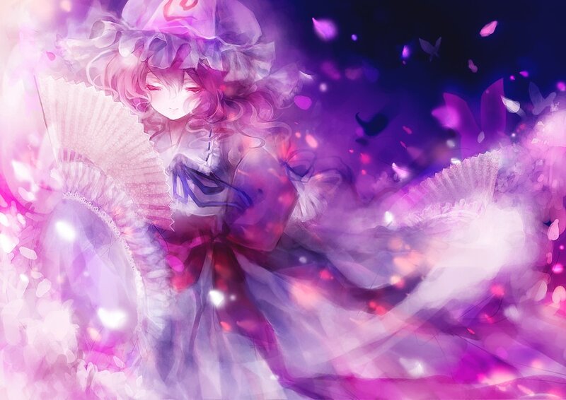 anime girl with purple aura