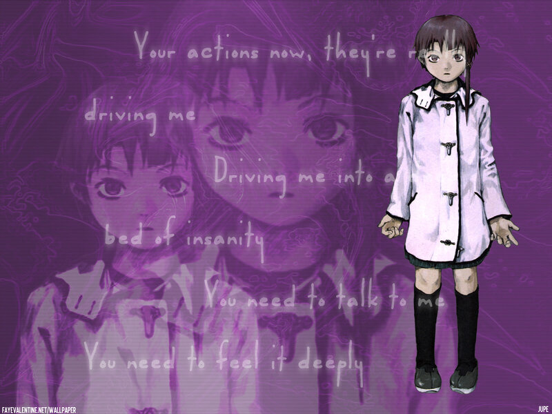 Anime girl with purple background