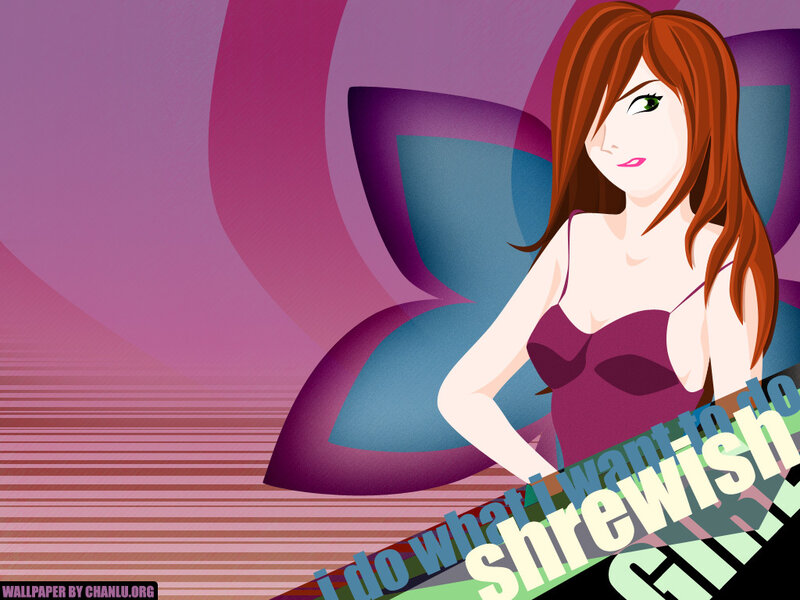 anime girl with purple background