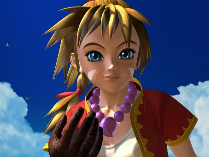 anime girl with purple beads