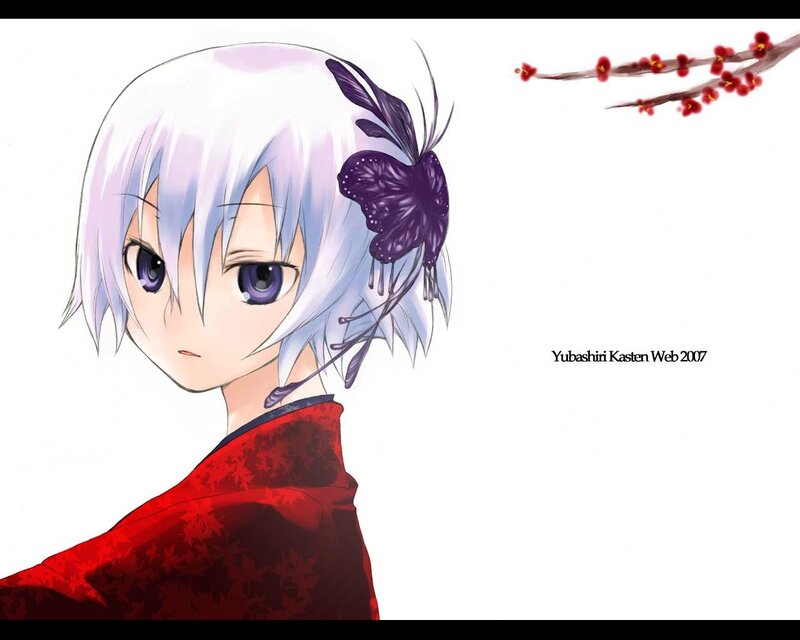 anime girl with purple butterfly