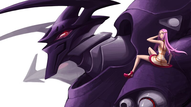 anime girl with purple dragon