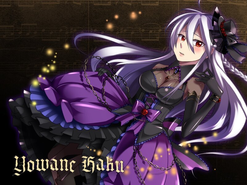 anime girl with purple dress